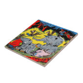 Carreau Giggle 11 animaux éléphants bandes dessinées Vinta (Côté)