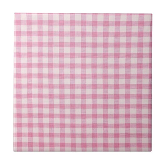 Carreau Gingham Rose Bébé (Devant)