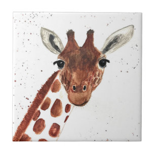 Carreau Girafe aquarelle animaux Safari African Jungle