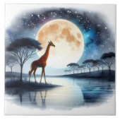 Carreau Girafe par le lac Serene sous plein soleil de lune (Devant)