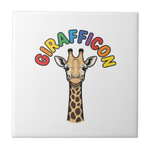 Carreau Girafe Vintage Icône Conception de T-shirt de Mign