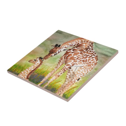 Carreau Girafes de mère et de bébé (Côté)