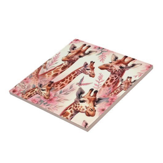 Carreau Giraffe à l'aquarelle (Côté)