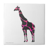 Carreau Giraffe Rose chaud et Silhouette noire (Devant)