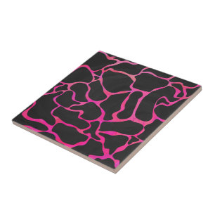 Carreau Giraffe rose chaude et noire