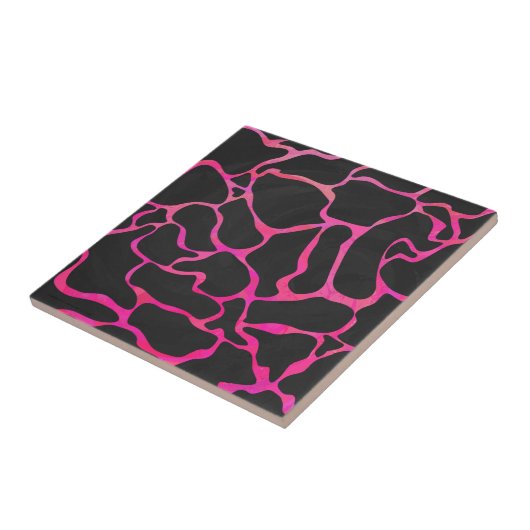 Carreau Giraffe rose chaude et noire (Côté)