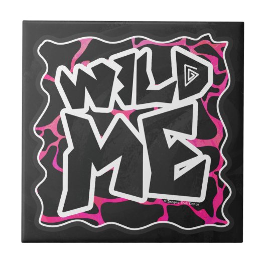 Carreau Giraffe rose chaude et noire (Devant)