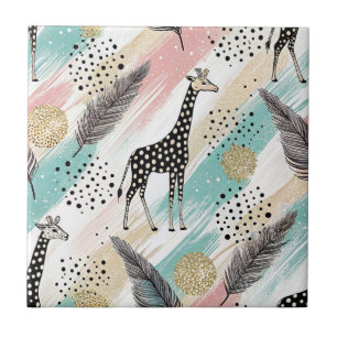Carreau Giraffe Whimsical Polka Dot Motif - Pastel