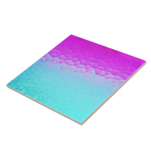 Carreau Girly Purple Turquoise ombre Mosaic Bokeh Pattern (Côté)