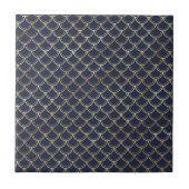 Carreau Glam Gold Fish Scales bleu marine (Devant)
