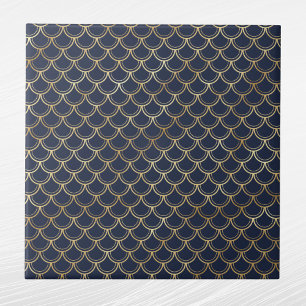Carreau Glam Gold Fish Scales bleu marine