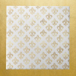 Carreau Glam Gold Fleur de Lis Blanc<br><div class="desc">Carrelage blanc avec fleur de lis or.</div>