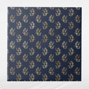 Carreau Glam Gold Mermaid Navy bleu