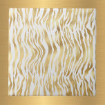 Carreau Glam Gold Zebra Print White<br><div class="desc">Carrelage blanc avec imprimé zèbre or.</div>