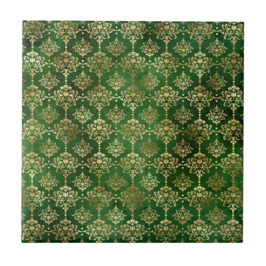 Carreau Glam Green Gold Motif Noël (Devant)