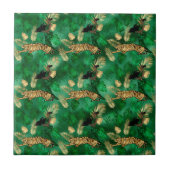 Carreau Glam Green Gold Tiger Lady (Devant)