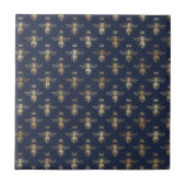 Carreau Glam Navy Blue Gold Bees Crown (Devant)