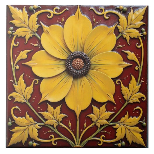 Carreau Gloire d'or sur Crimson (Devant)