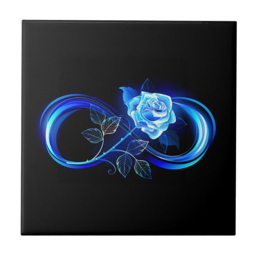 Carreau Glowing infinity with blue rose (Devant)