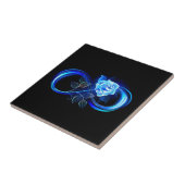 Carreau Glowing infinity with blue rose (Côté)