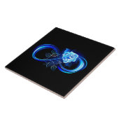 Carreau Glowing infinity with blue rose (Côté)