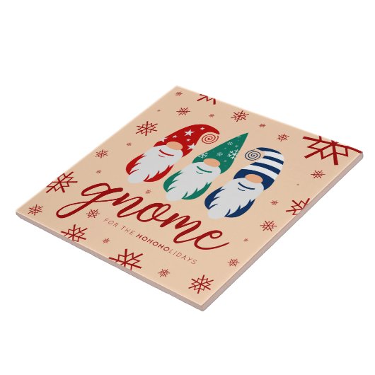 Carreau Gnome de Noël Hygge pour les fêtes de neige (Côté)
