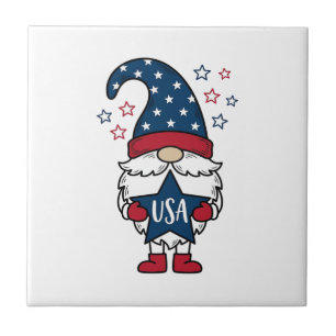 Carreau Gnome Patriotique USA Étoile Vectorielle Design de