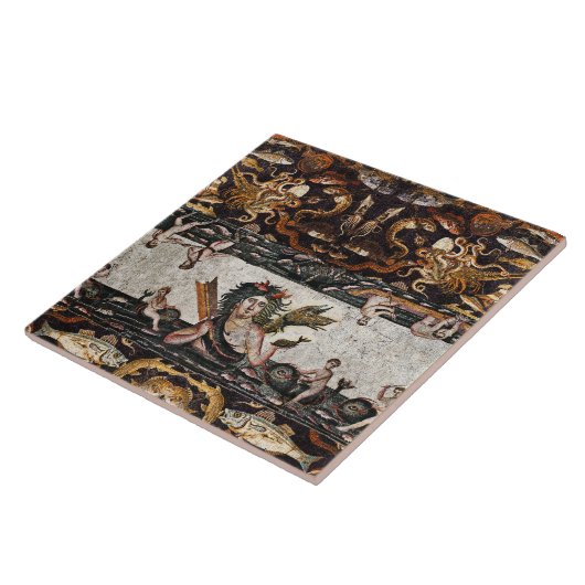 CARREAU GODDESS DE MER THALASSA, DRAGON DE SERPINS, DOLPHI (Côté)