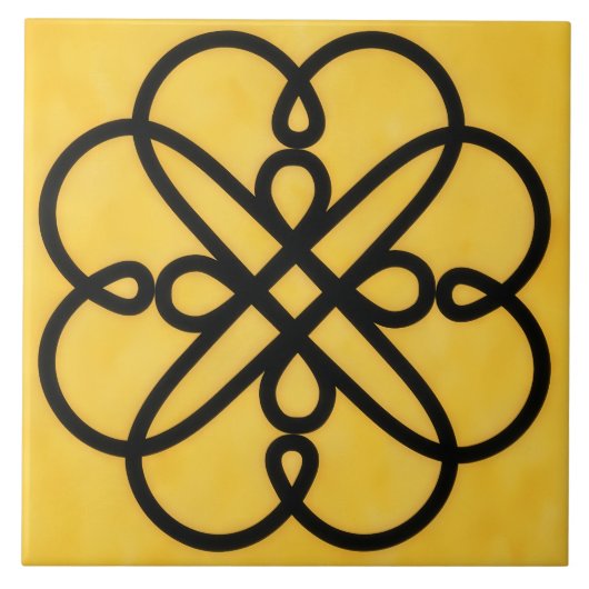 Carreau Gold and Black Celtic Style Symbol Tile (Devant)