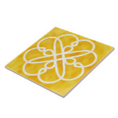 Carreau Gold and White Celtic Design Decorative Tile (Côté)