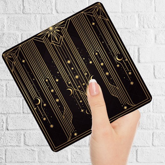 Carreau Gold Art Deco Celestial Stars Moons Pattern 