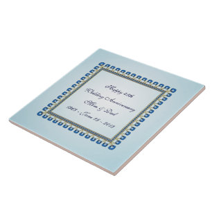 Carreau Gold Blue Sapphire 45e anniversaire Mariage