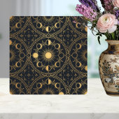 Carreau Gold Celestial Sun Moon Phases Geometric Pattern