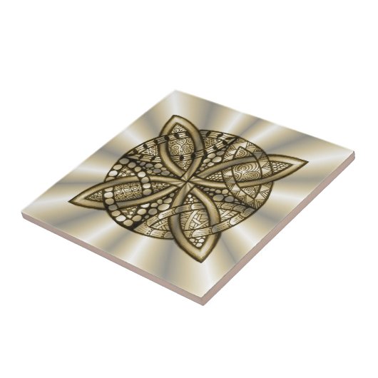 Carreau Gold Celtic Knot Design artistique original (Côté)