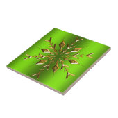 Carreau Gold Christmas Star sur Green (Côté)