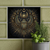 Carreau Gold Egyptian Scarab with Ankh Celestial Elements