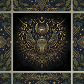 Carreau Gold Egyptian Scarab with Ankh Celestial Elements