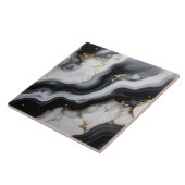 Carreau Gold Faux Glitter Veined B&W Marble ID1180a (Côté)