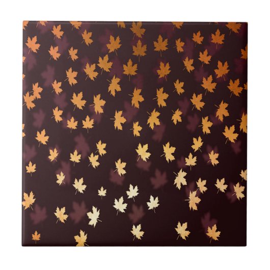 Carreau Gold Maple Leaf on dark red (Devant)