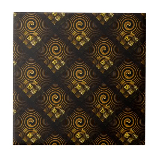 Carreau Gold Modern Boho Elegant Abstract Art Pattern #502 (Devant)