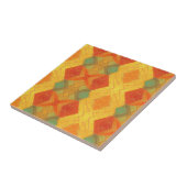 Carreau Golden orange turquoise diamant design géométrique (Côté)