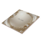 Carreau Golden Ornate Frame with Pearls Ceramic Tile (Côté)