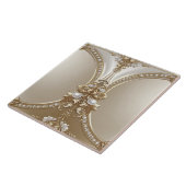 Carreau Golden Ornate Frame with Pearls Ceramic Tile (Côté)