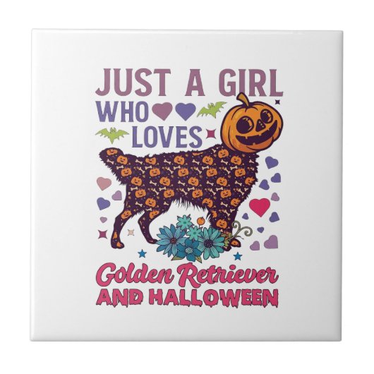 Carreau Golden Retriever Halloween_1 (Devant)