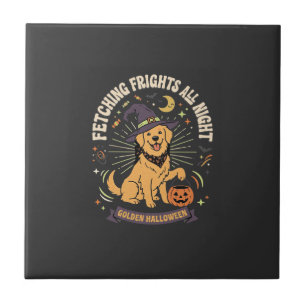 Carreau Golden Retriever Pumpkin Mischief Halloween
