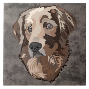 Carreau Golden Retriever sale visage chien