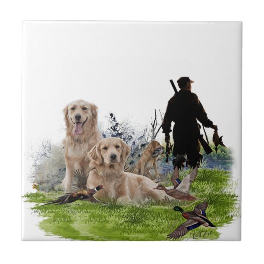 Carreau Golden Retrievers - Excellents chiens de chasse (Devant)