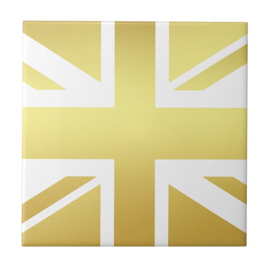 Carreau Golden Union Jack British Flag Ceramic Tile (Devant)