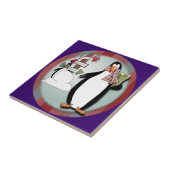 Carreau Goofy Pingouins Tile Trivet (Côté)