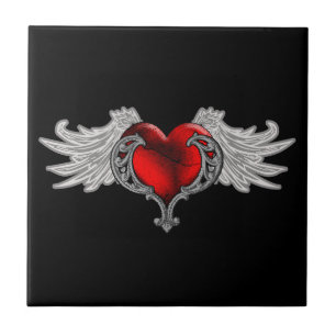 Carreau Goth Heart avec Ange Wings